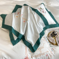 100 lecho de bordado de bordados de logotipo de algodón hotel